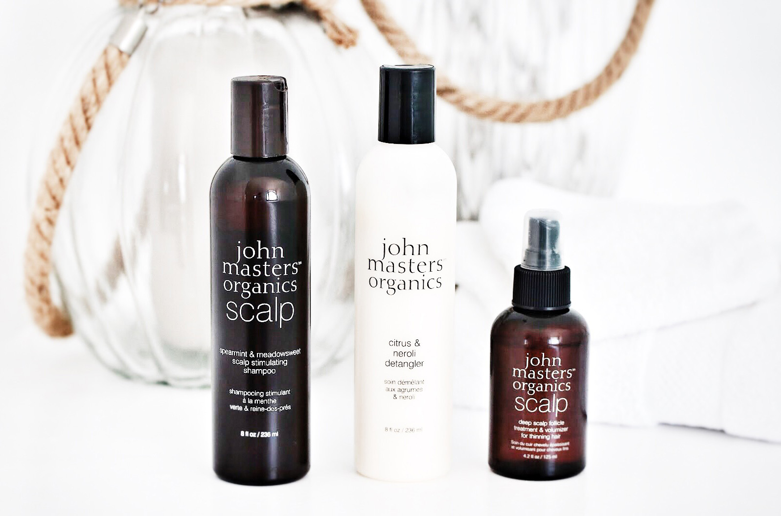 john masters organics rituel stimulant shampooing menthe verte apres shampooing demelant neroli traitement cuir chevelu volume avis test