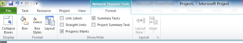 format menu quick ms project ms project network diagram