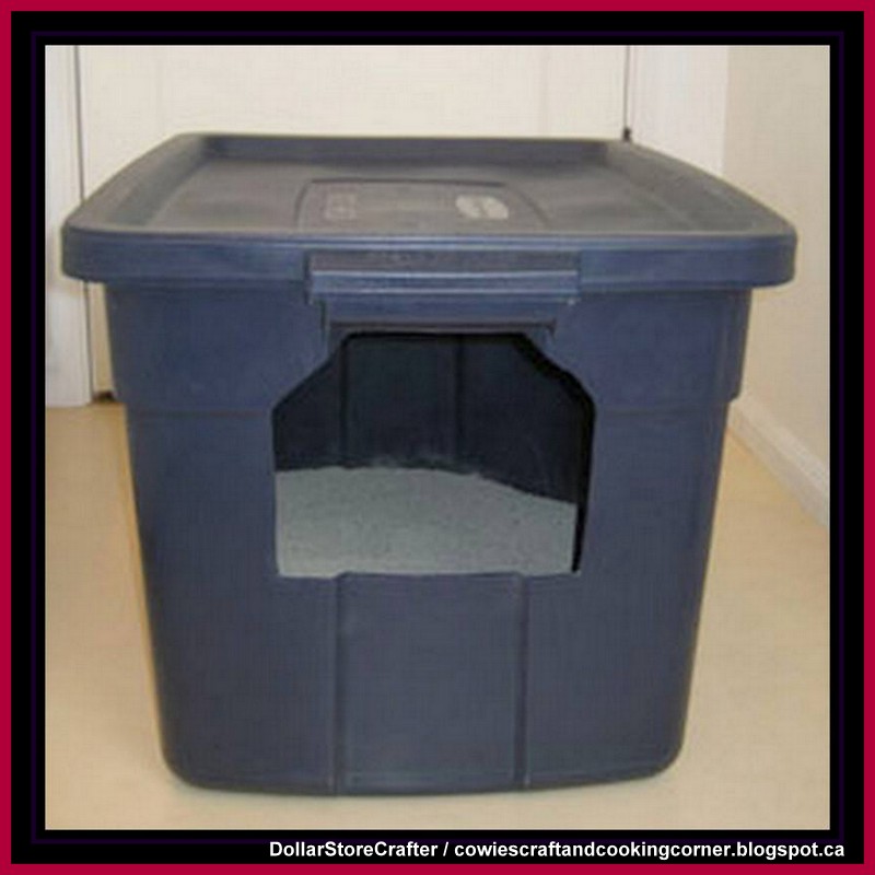Dollar Store Crafter Litter Box From A Rubbermaid Container