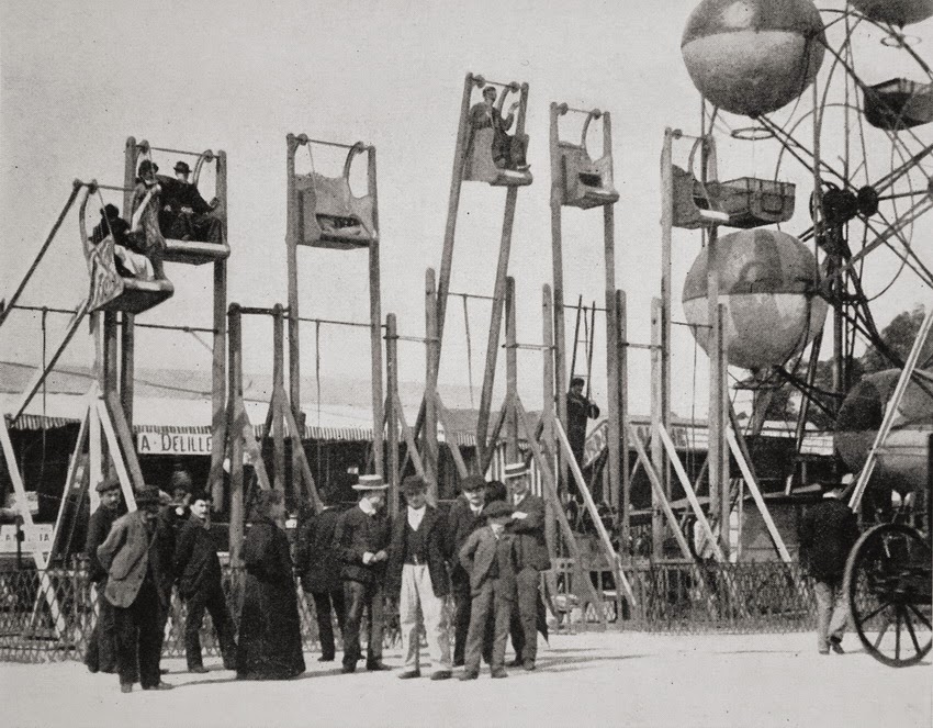 Antique and Classic Photographic Images Fairground swings, Paris ca 1898