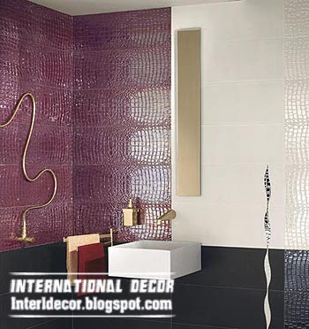 Wall Tile designs for bathroom in purple color, Purple Tiles