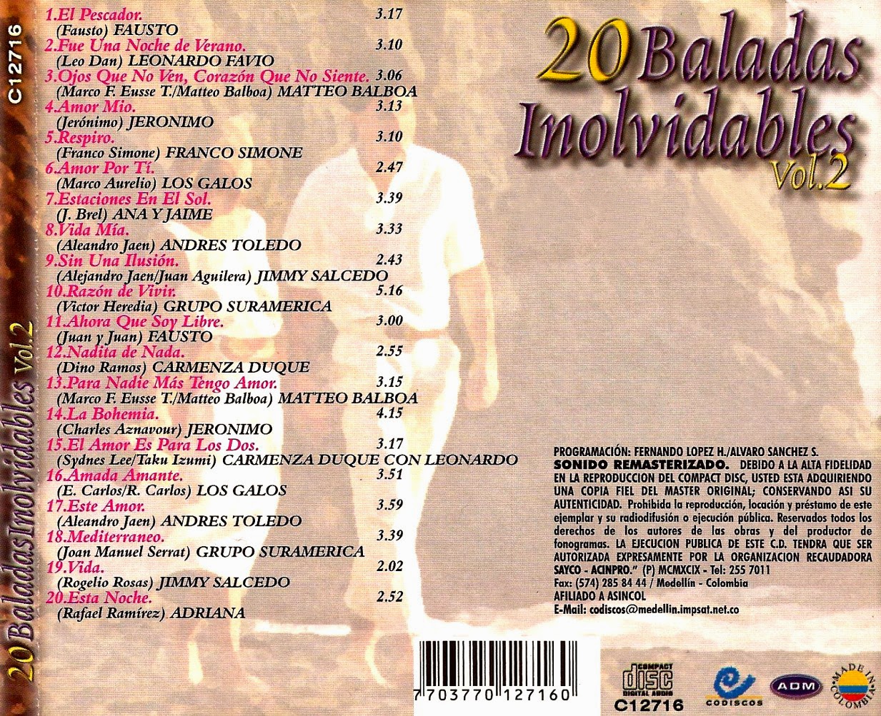 cD 20 Baldas inolvidables vol.2 20+Baladas+Inolvidables+Vol+2+(1999)+-+Back
