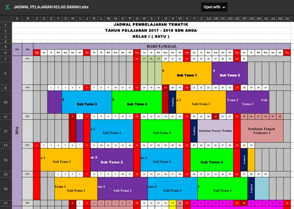 Aplikasi Jadwal Pelajaran SD Kurikulum 2013 Revisi 2017 Aplikasi Jadwal Pelajaran SD Kurikulum 2013 Revisi 2017