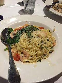 Shrimp pasta at Amalfi's Pizza Italian restaurant