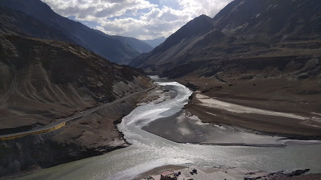 Leh Ladakh Bike Trip, Leh, Confluence of river
