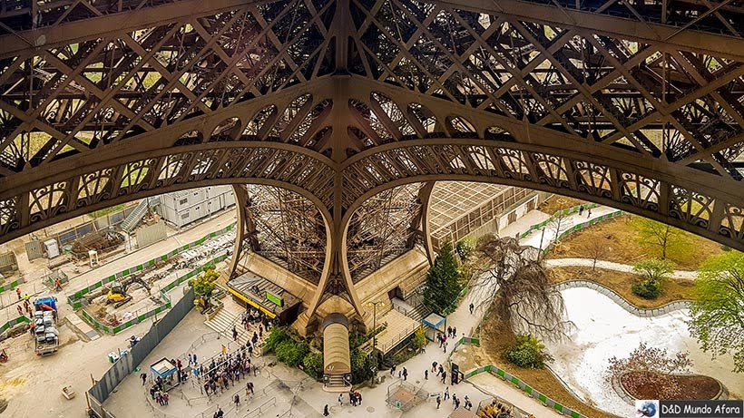 Chão de vidro no primeiro andar da Torre Eiffel - Como visitar a Torre Eiffel em Paris Chão de vidro no primeiro andar da Torre Eiffel - Como visitar a Torre Eiffel em Paris