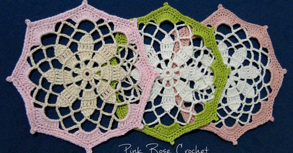 Pink Rose Crochet Vintage Coasters