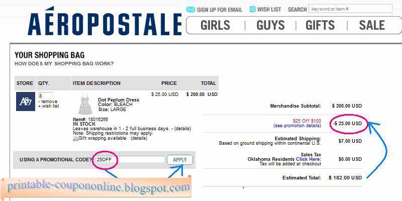 Aeropostale coupon code april 2018