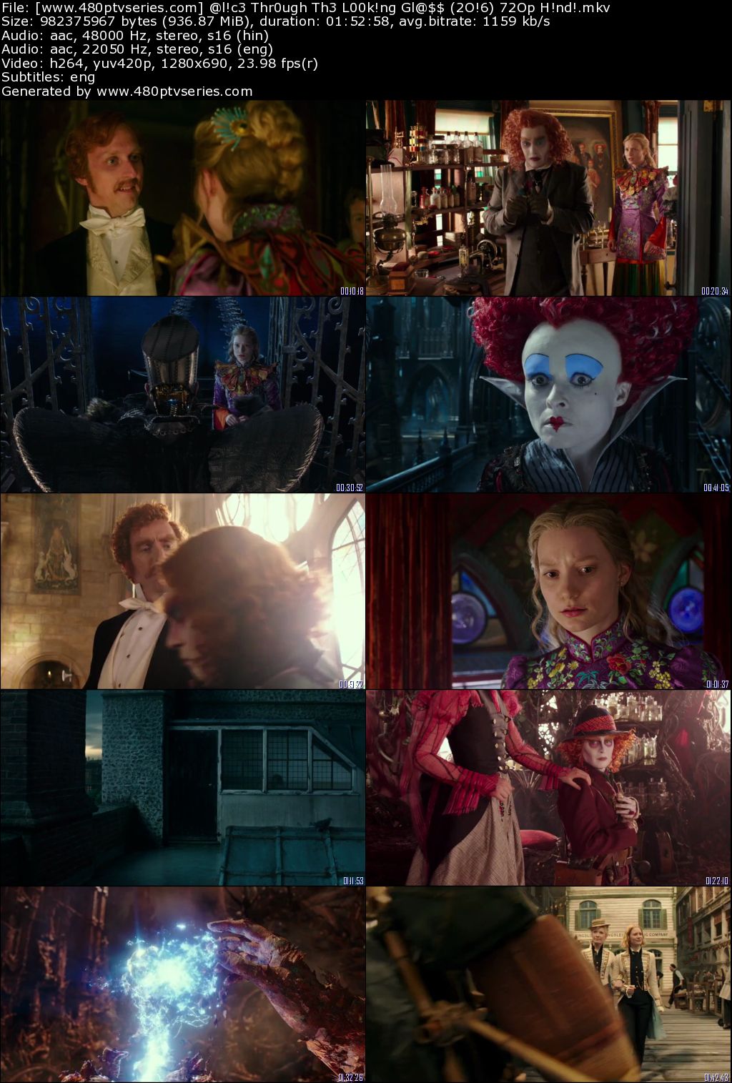 Download Alice Through the Looking Glass (2016) 900MB Full Hindi Dual Audio Movie Download 720p Bluray Free Watch Online Full Movie Download Worldfree4u 9xmovies