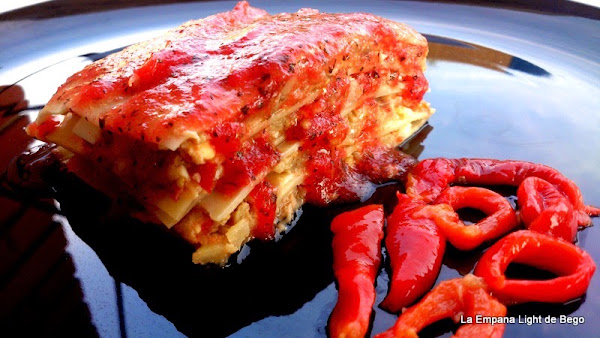 Lasaña Fresca DE Escalivada Y Atún CON Tomate Y Albahaca