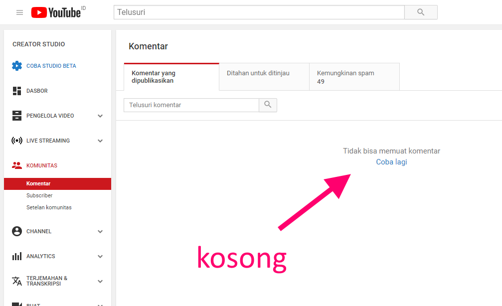 Komentar Di Channel Youtube Tiba Tiba Dinonaktifkan Belajar Komputer Dasar Palu Komentar Di Channel Youtube Tiba Tiba Dinonaktifkan Belajar Komputer Dasar Palu