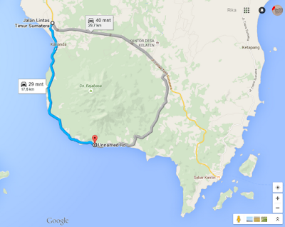 rute perjalanan, diambil dari Google Maps