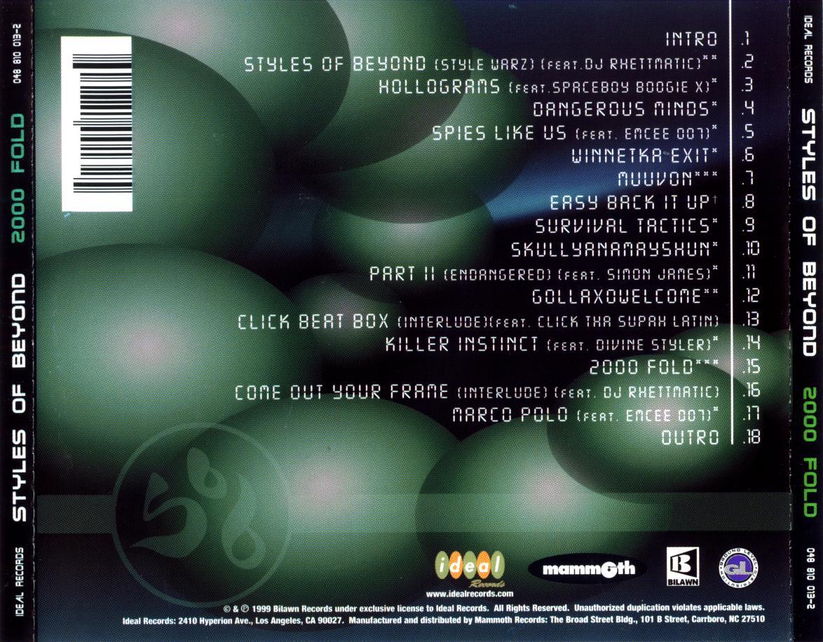 Styles Of Beyond — 2000 Fold (1998) Flac + 320kbps | RlsMaradona