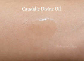 Caudalie Divine Oil Body Face Skin Swatches