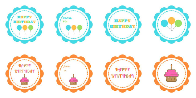 Happy Birthday gift tags - free printable