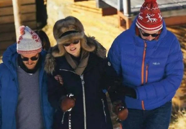 Princess Caroline, Princess Charlene and her twins Princess Gabriella and Prince Jacques were seen on their holiday at Gstaad Ski Center in Switzerland