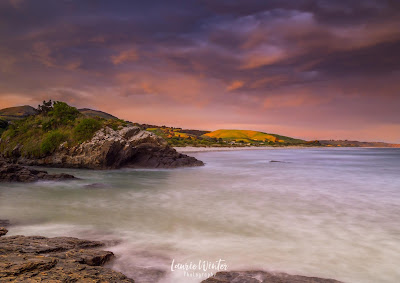 Ocean View Beach in Dunedin Dunedin, New Zealand, NZ, Ocean View Beach, Otago, Sunset