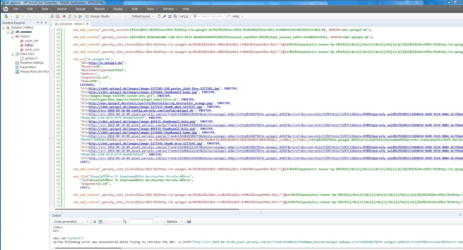 How to record native mobile application with fiddler, and convert to loadRunnerscript