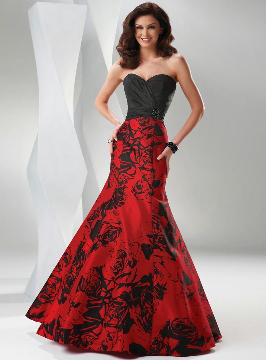 Modern Wedding Dresses With Color (Red and Black) Design