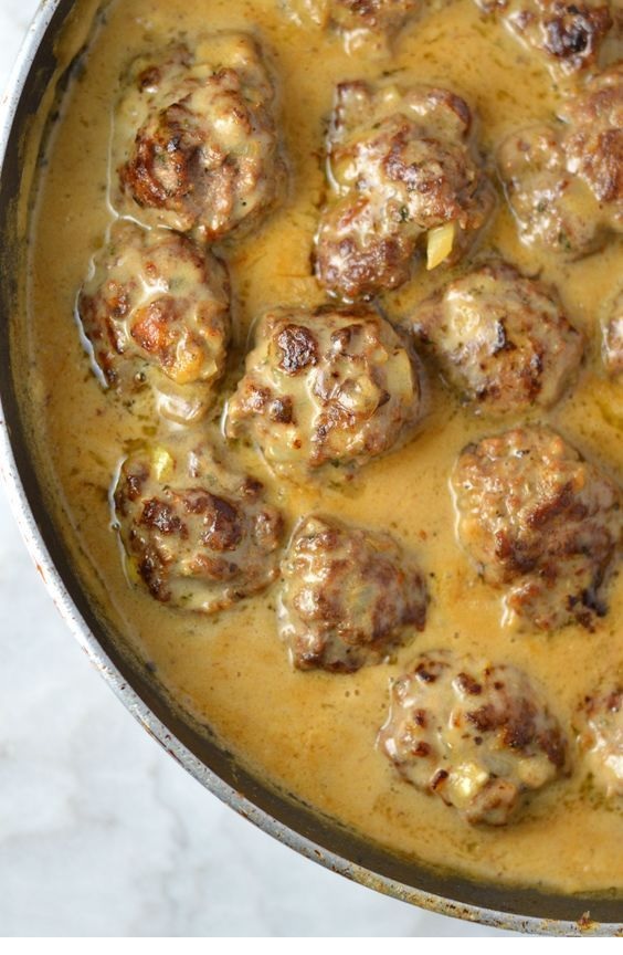 Easy Meatballs in Dijon Gravy