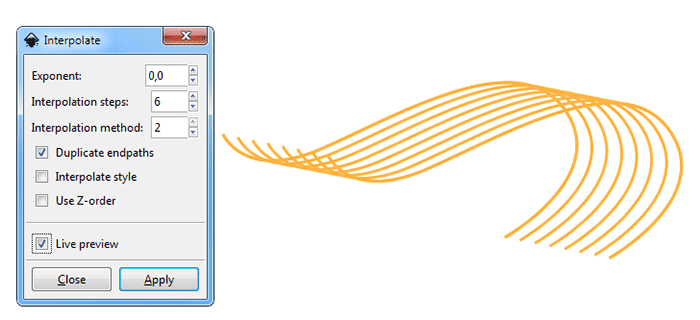 Interpolate pada Inkscape Interpolate pada Inkscape