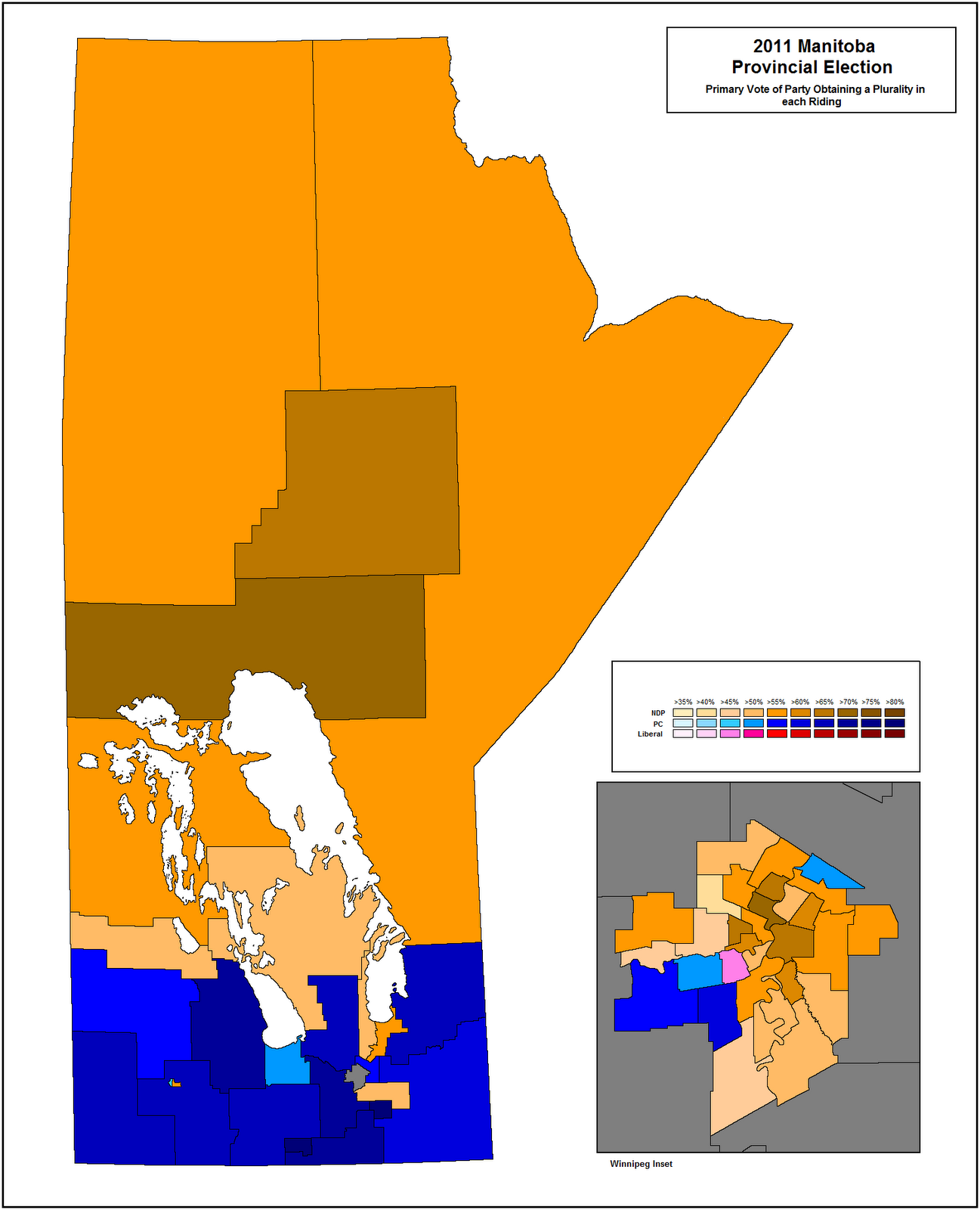 Canadian Election Atlas: Manitoba 2011 election results