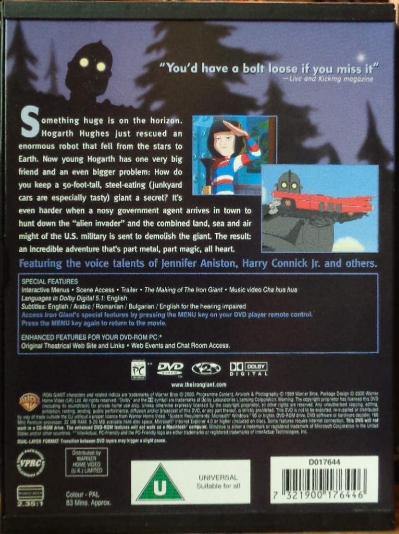 Movies on DVD and Bluray The Iron Giant (1999)