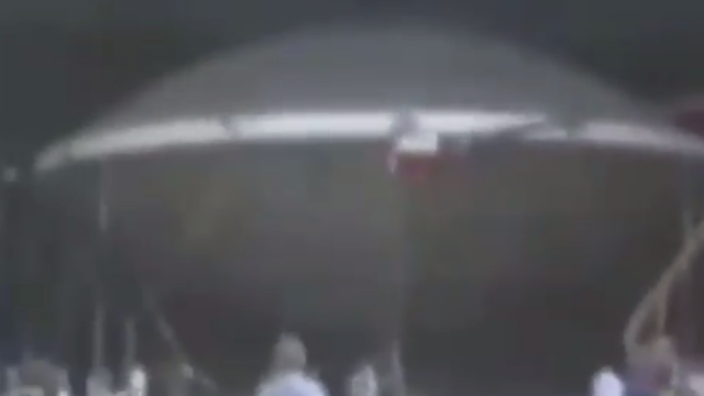 Flying Saucer filmed inside a hangar.