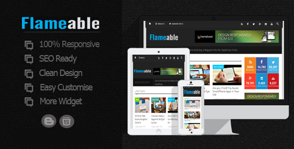flameable responsive blogger magazin teması