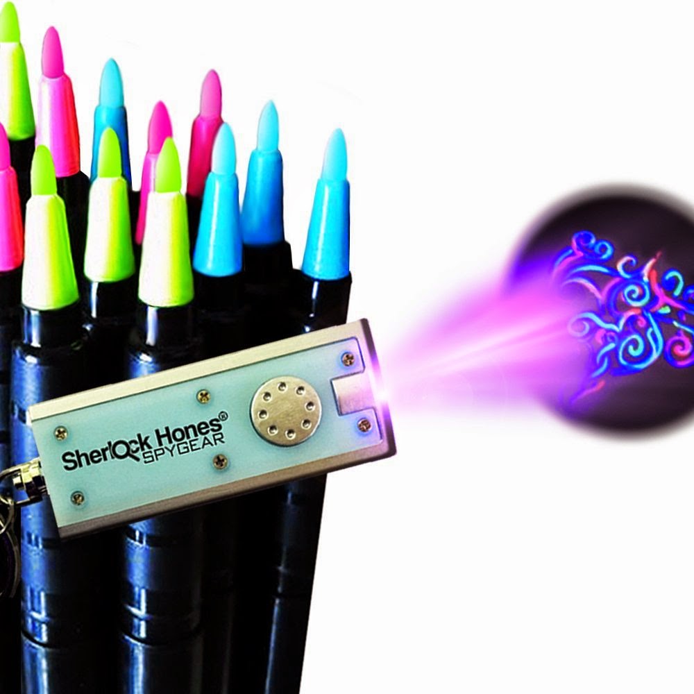 Magic Colorful Invisible Ink Pen With Uv Light Pen Secret Messages Marker  Pen Neon Graffiti Ultra Violet Pens For Graffiti On Glass Fabric And Skin  Drawing Tools (uv Light Color Random) 