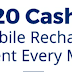 हर महीने Paytm पर Rs.20 का फ्री रिचार्ज - All Users. Get 100% Cashback.