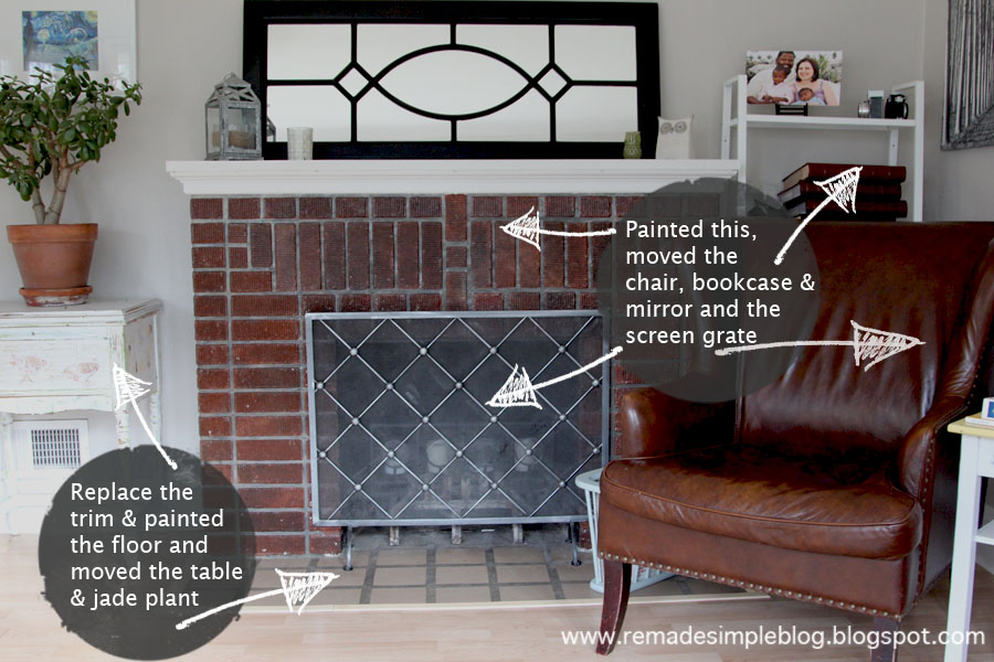 ReMadeSimple Fireplace Facelift Before & After