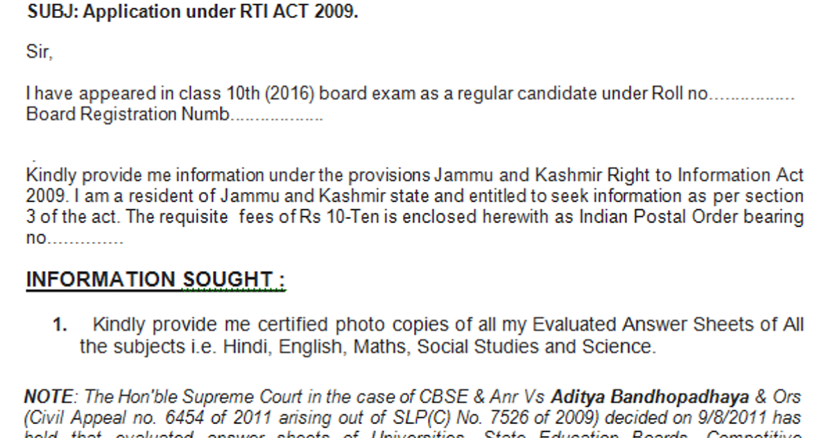 section 10 of rti act