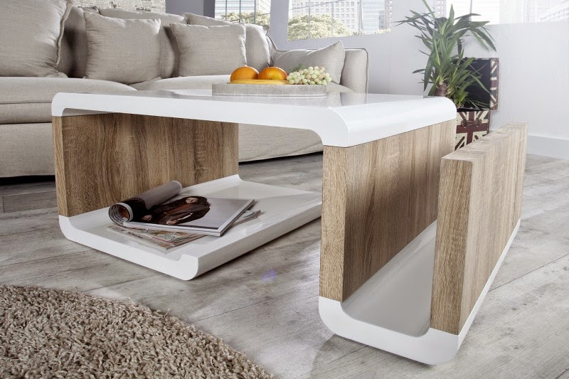 dizajnovy biely stolik do obyvacky, nabytok do interieru, moderny dizajnovy nabytok