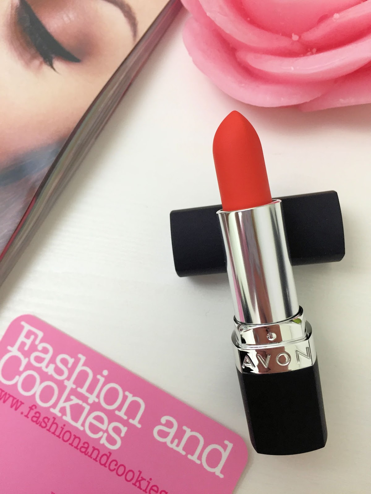 Avon Perfectly Matte Lipstick Absolute Coral on Fashion and Cookies beauty blog, beauty blogger