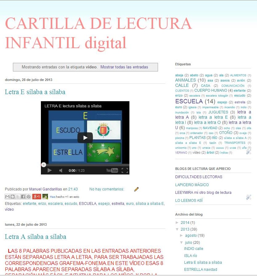 CARTILLA DE LECTURA INFANTIL