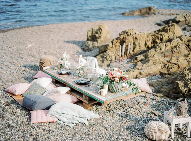 boda bohemia boho estilo sytled shoot novia chic beach playa