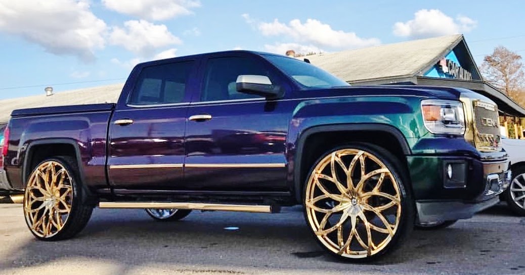 Ace1 Outrageous 2014 GMC Sierra Denali Truck on Gold 30" Azara Wheels