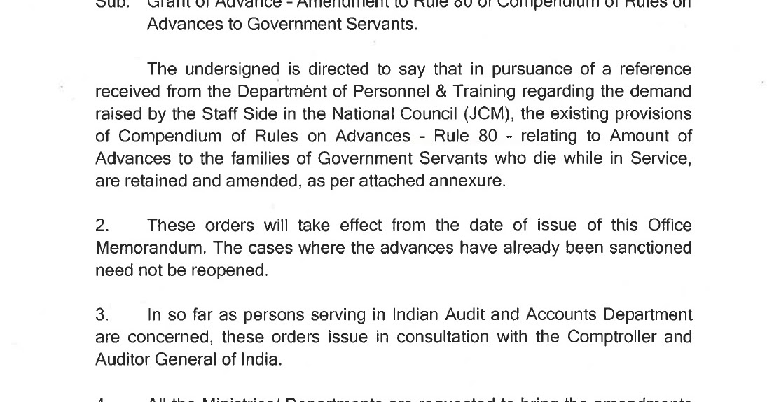 Confederation Of Central Government Employees & Workers GRANT OF