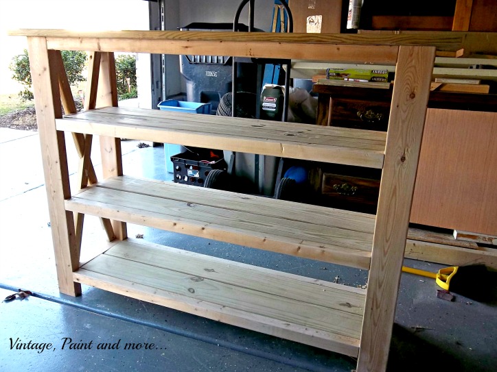 Ana White Shelf Unit Vintage Paint And More Vintage Paint And More Rustic X Shelf Unit Diy D With