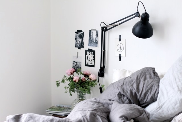 Habitación natural con funda nórdica lino