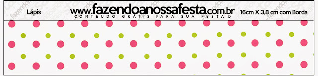 Etiquetas de Lunares Rosa, Verde Lima y Blanco para imprimir gratis.