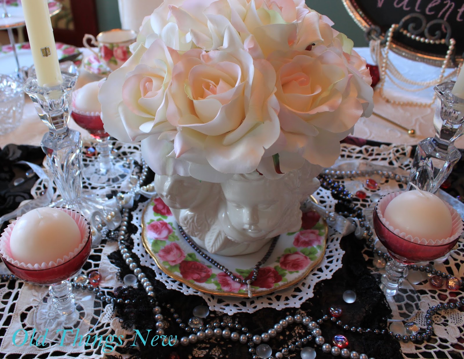 Valentine’s Day Tablescape – Old Things New