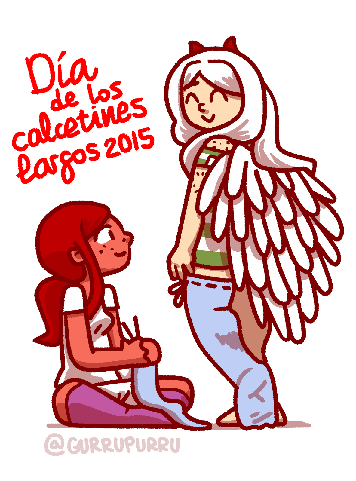 Penélope y Patata, Día de los calcetines largos 2015 © 2015 Carlos Rioja, Gurrupurru