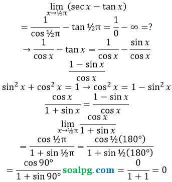 bahas limit x mendekati pi
