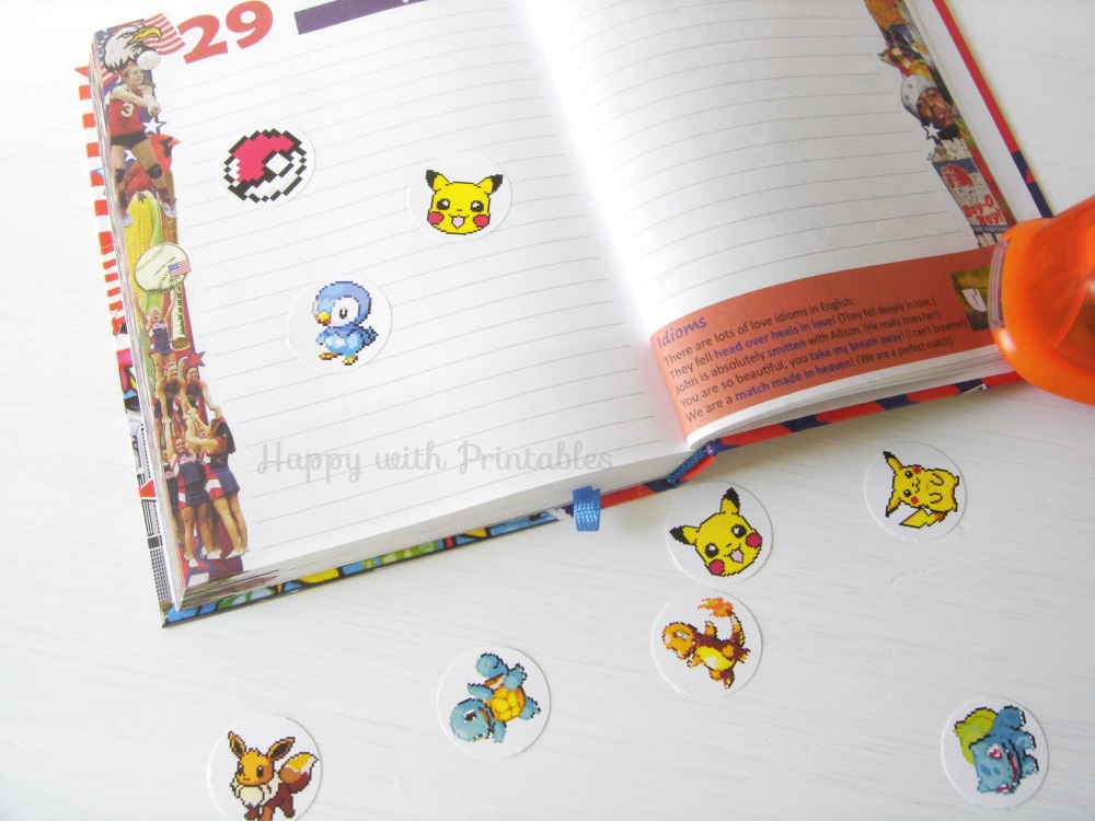 HappywithPrintables How to make Pokémon stickers