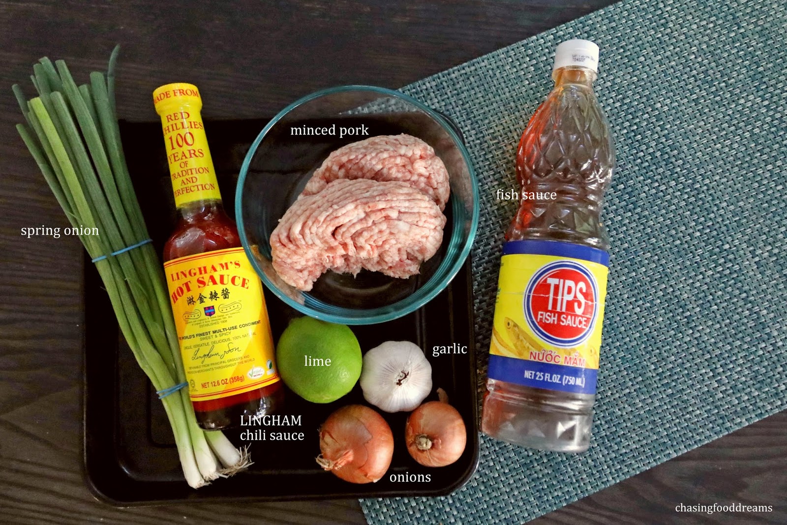 CHASING FOOD DREAMS Recipe Minced Pork Sausage with LINGHAM Chili Sauce