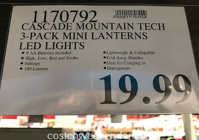 Deal for a 3 pack of Cascade Mountain Tech Collapsible Lanterns at Costco