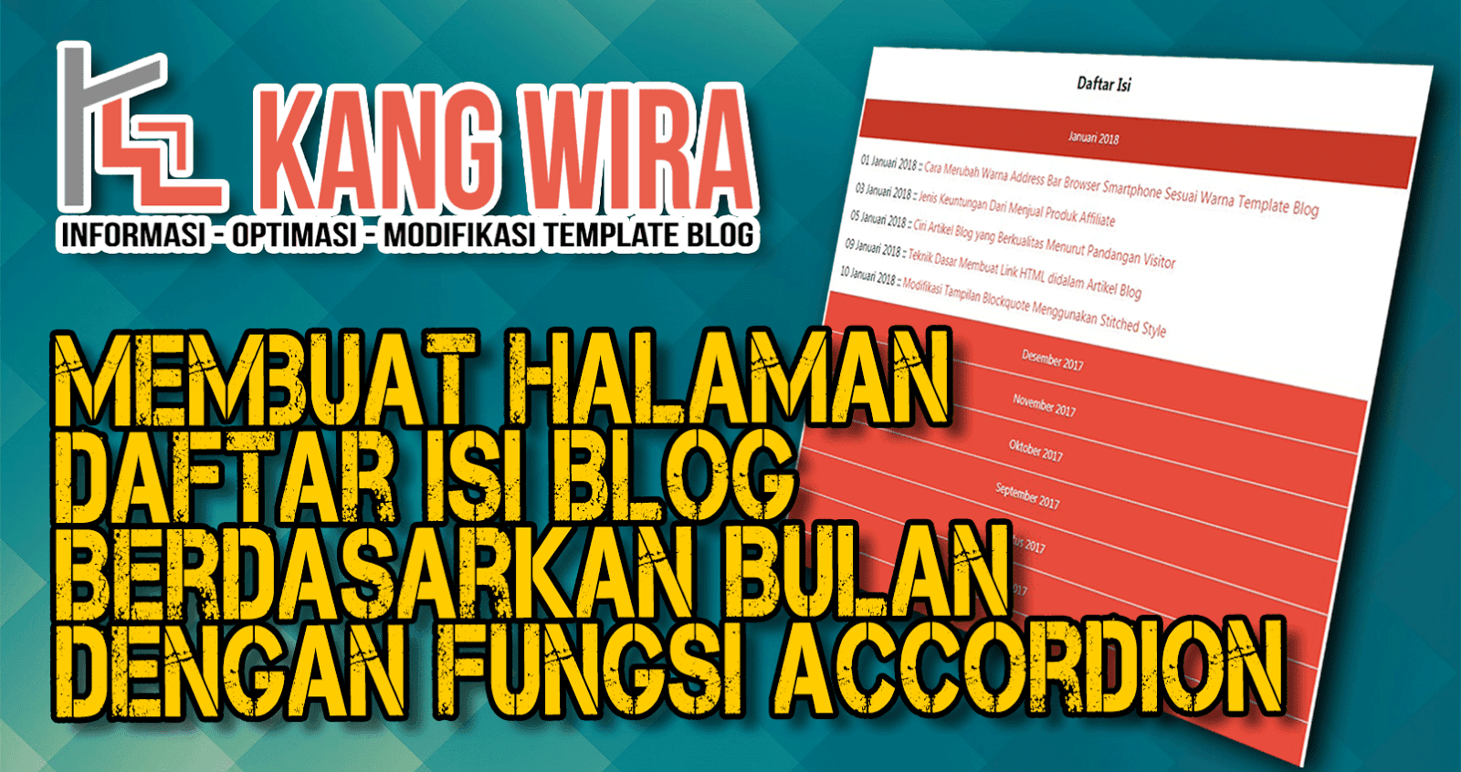 Cara membuat Halaman Daftar Isi Accordion berdasarkan Bulan Membuat Daftar isi Versi Accordion Style