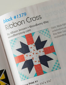Ribbon Cross quilt block designed by Allison Jensen